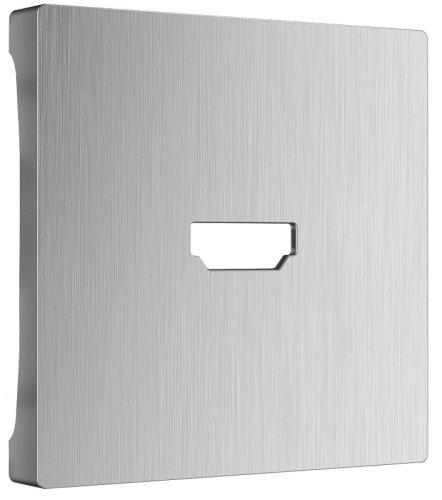 Лицевая панель Werkel для 1-м. розетки HDMI серебряный рифленый картинка